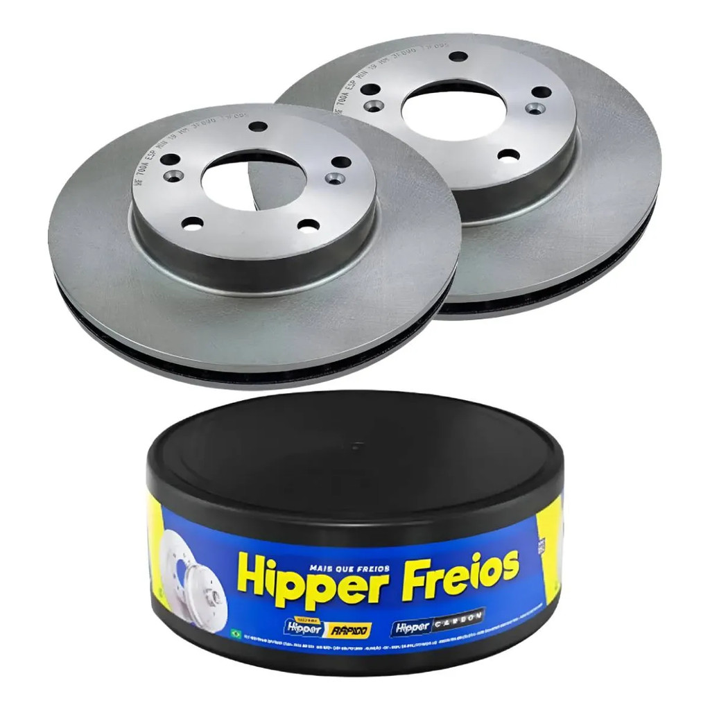 Par Disco de Freio Dianteira HIPPER FREIOS Ventilado para Honda Civic 1.8 16V 2006 até 2016 - Cod. HF700A