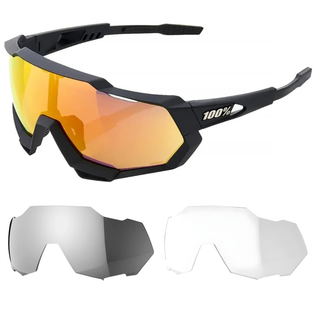 Óculos Esportivos de Sol SPEEDTRAP 100% Lentes HiPER UV + 2 Lentes Extras em Oferta na Shopee
