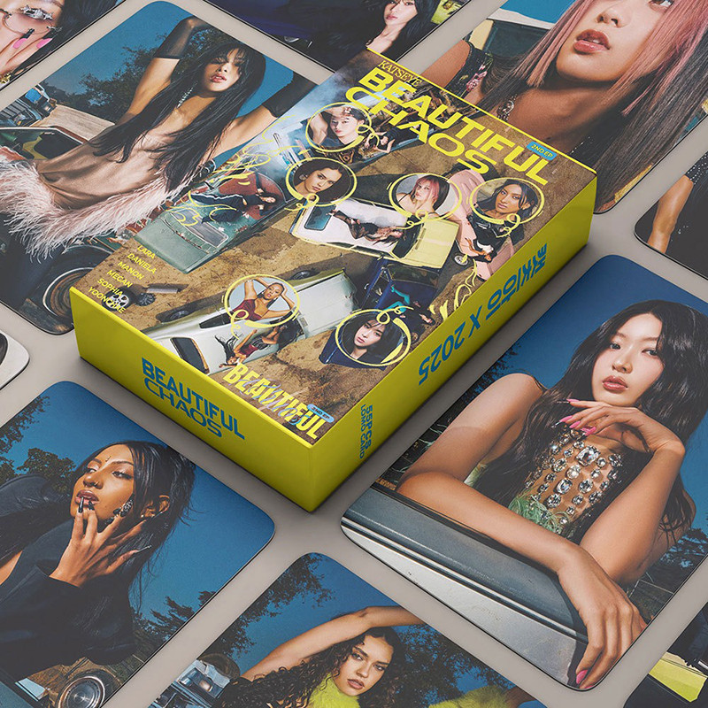 55pcs/box KATSEYE Photocards BEAUTIFUL CHAOS Álbum KPOP LOMO Cartão De Coleção em Oferta na Shopee