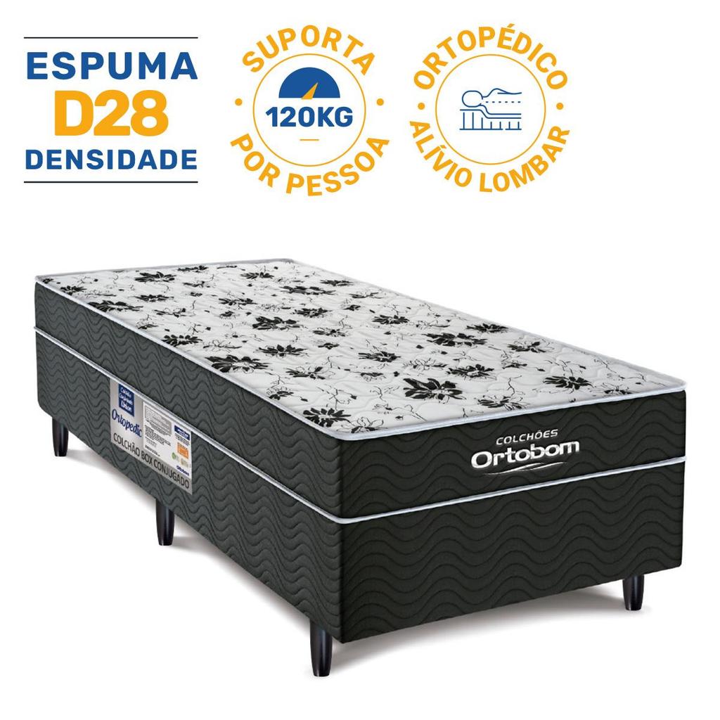 Cama Box Conjugada de Espuma Ortobom Union Ortopedic Solteiro 88cm em Oferta na Shopee