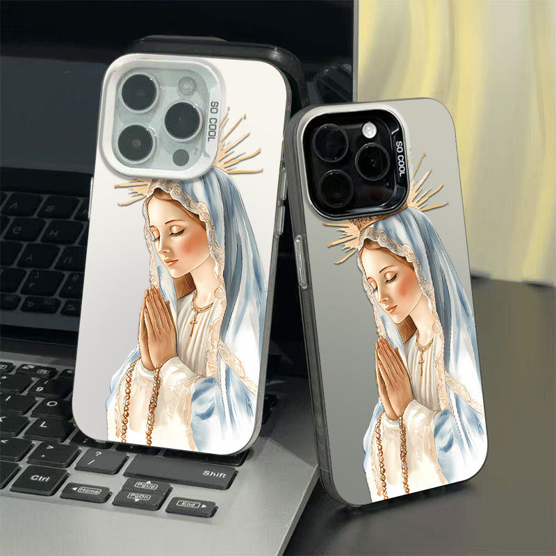 Capinha de Oração à Virgem Maria para iPhone 11 12 13 16 15 14 pro max 12 PRO 11 PRO 16 plus capa em Oferta na Shopee