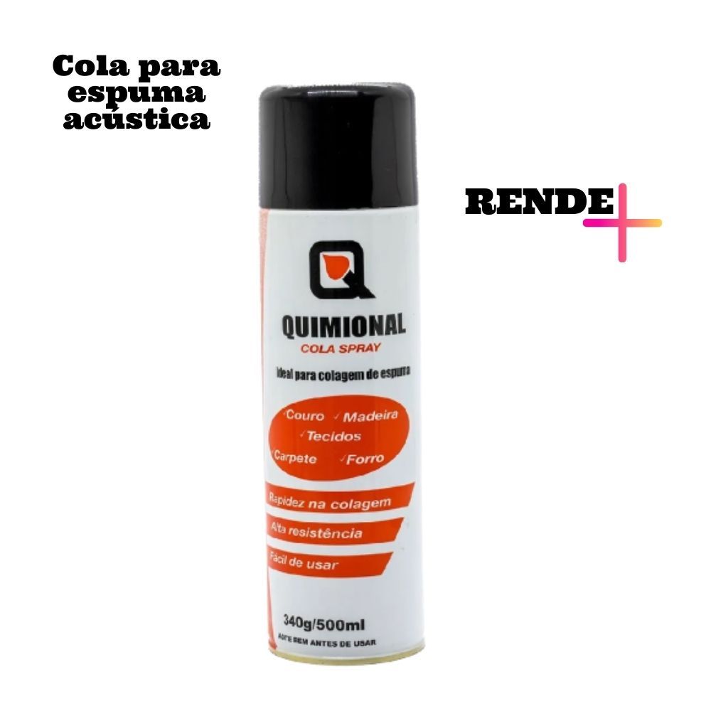 Cola em Spray Ideal para Espumas Acústica 500ml Cola de Contato Sapateiro Madeiras Couro e Tecido Quimional