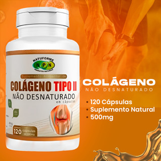 Colágeno Tipo 2 Não Desnaturado Puro 120 Cápsulas para Dores Articulares em Oferta na Shopee