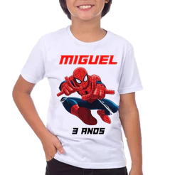 camiseta homem aranha personalizada infantil / adulto (LEIA DESCRIÇÃO)