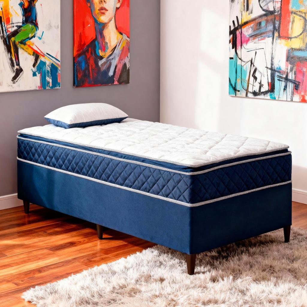 Colchão Solteiro D33 Magnus + Base 088x188x60 Bom Pastor em Oferta na Shopee