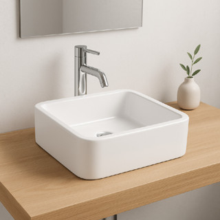 Cuba Pia De Apoio Sobrepor Banheiro Lavabo Quadrada Branca 30x25 em Oferta na Shopee