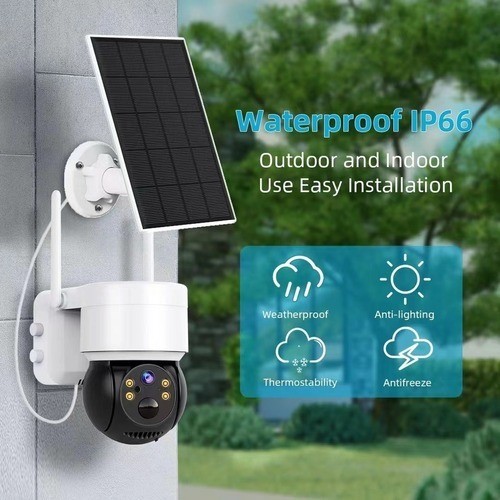 Câmera Segurança Genérica Speed Dome Solar Q6 Externa e Interna Wifi Placa Solar