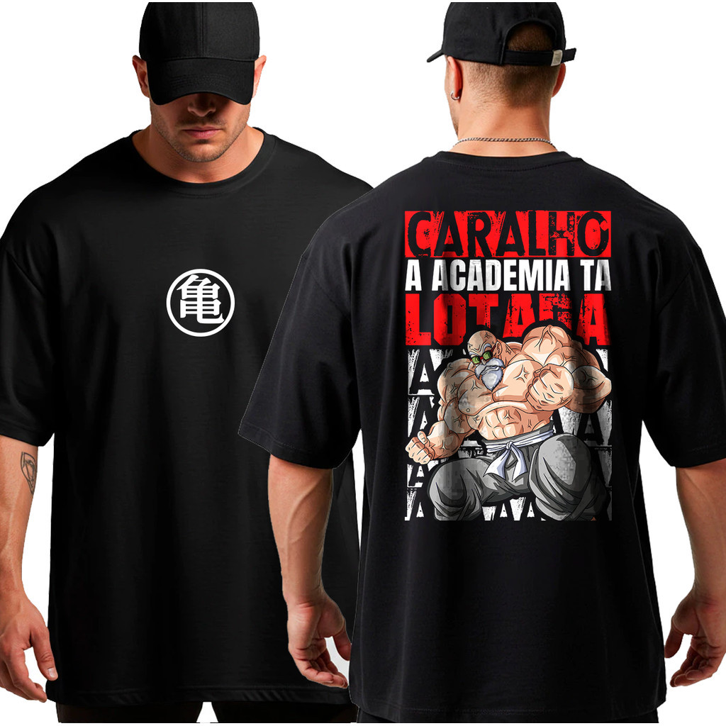 Camiseta Premium em Algodão PuroGXG Camiseta Camisa Oversized Top para Academia Musculação Academia Lotada Meme Street