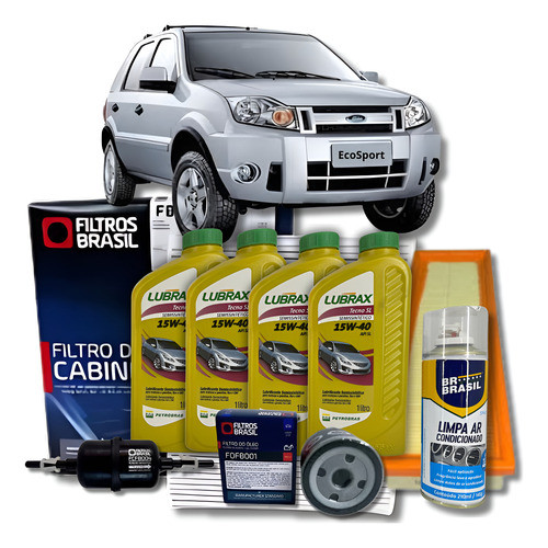 Kit Revisão Ford Ecosport 1.6 06/ Lubrax O Melhor Oleo