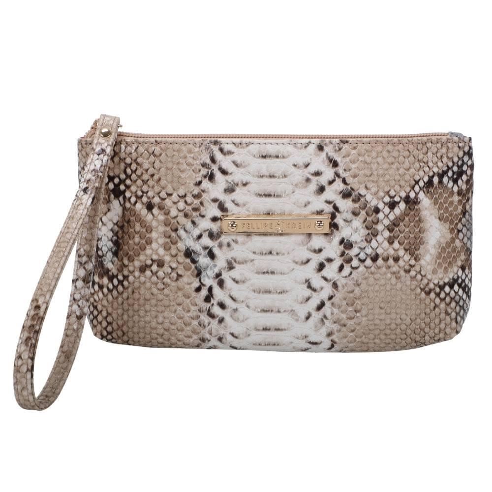 Carteira Alça de Mão Grande Fellipe Krein Ss23 Fk657 Marrom - Nude