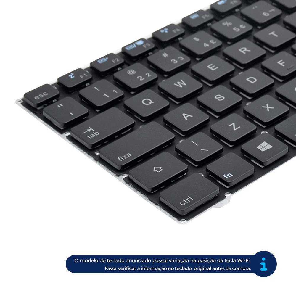 Teclado para Notebook Cce Ultra Thin U25B | Preto ABNT2 - detalhe