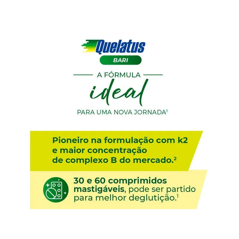 Quelatus Bari 60 Comprimidos | Suplemento Pós Bariátrica | Vitaminas e Minerais Quelatos