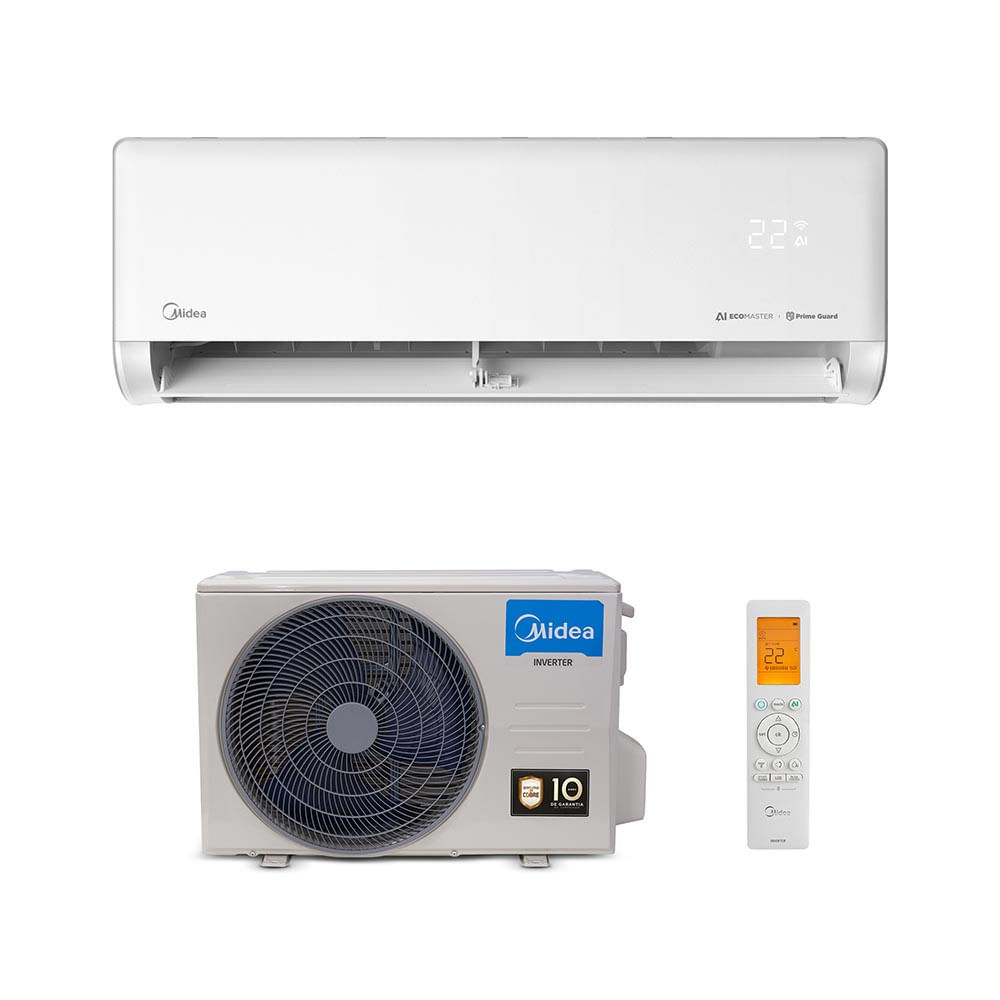 Ar Condicionado Split Hi Wall Inverter Midea AI Ecomaster 9.000 Btus Quente e Frio 220v R-32