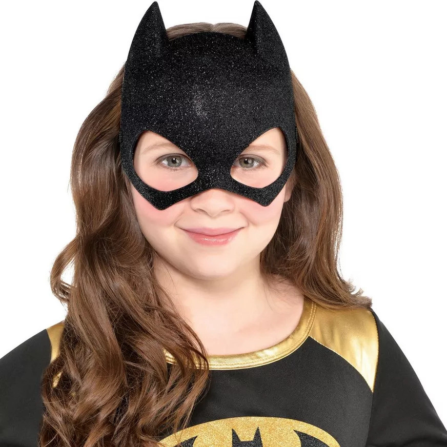 Máscara Batgirl Batman Preto Glitter Mulher Gato Gatinha Morcego Festa Fantasia Infantil Adulto Carnaval Halloween