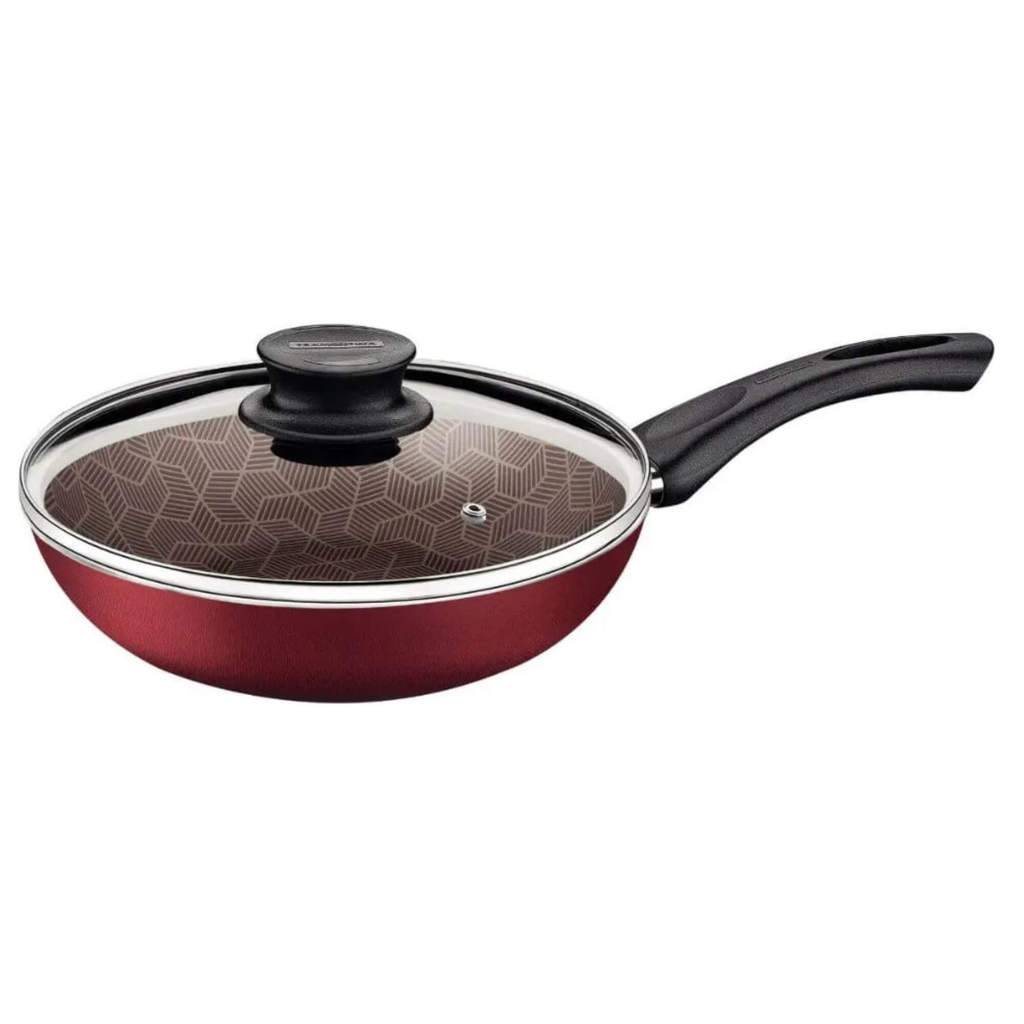 Frigideira Paris Alumínio 26cm 2,9L Antiaderente Starflon Vermelha c/ Tampa Tramontina - 28520726 em Oferta na Shopee