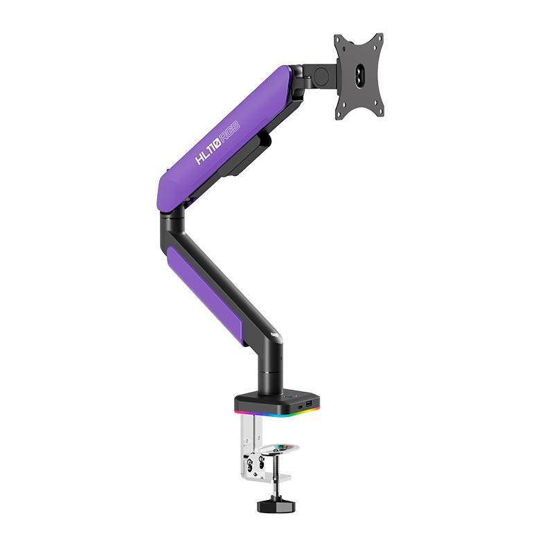Suporte Articulado Para Monitor Pichau HL110, RGB, 17 Pol a 42 Pol, Preto e Roxo, PCH-LT110-BP01