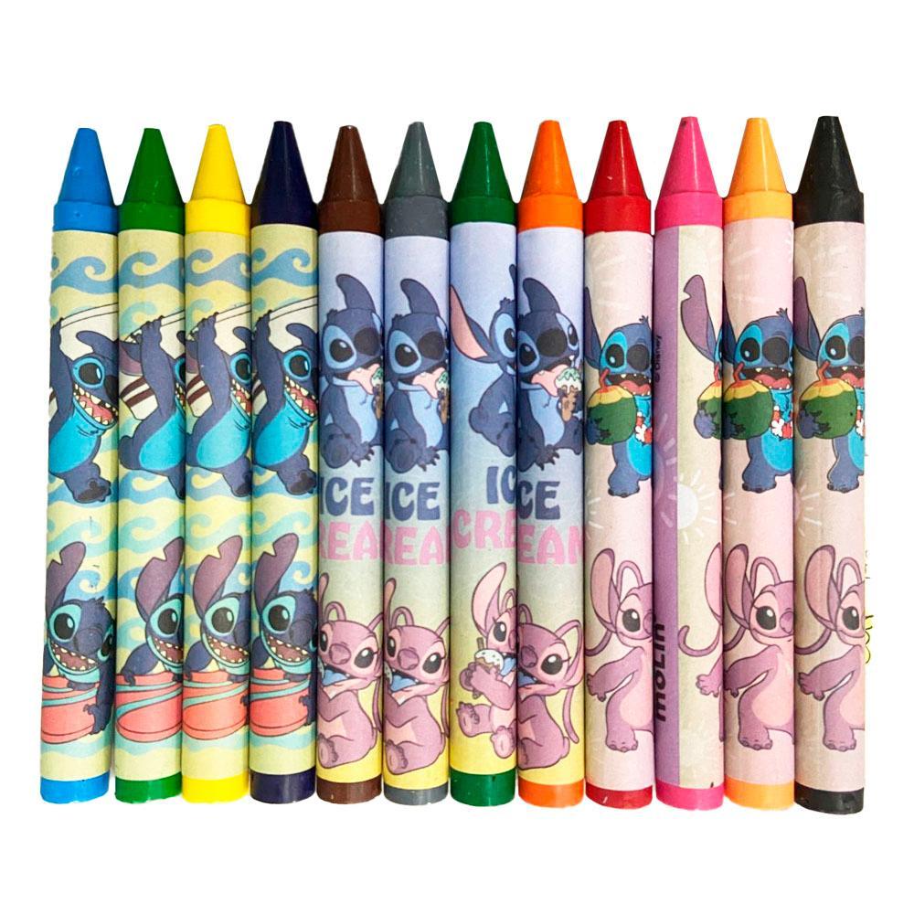 Giz de Cera Jumbo Disney Stitch c/ 12 Cores Molin