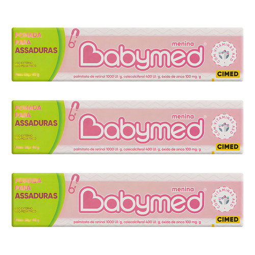 Pomada Para Assaduras Babymed 45g - Rosa Com 3un