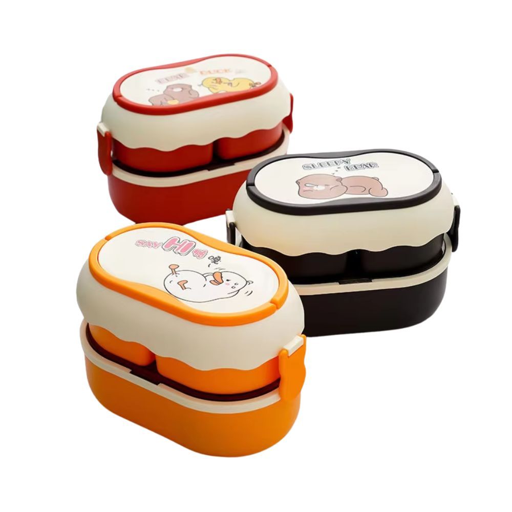 Marmita de Plastico e Inox 4 Divisorias com Trava e Talheres em Oferta na Shopee