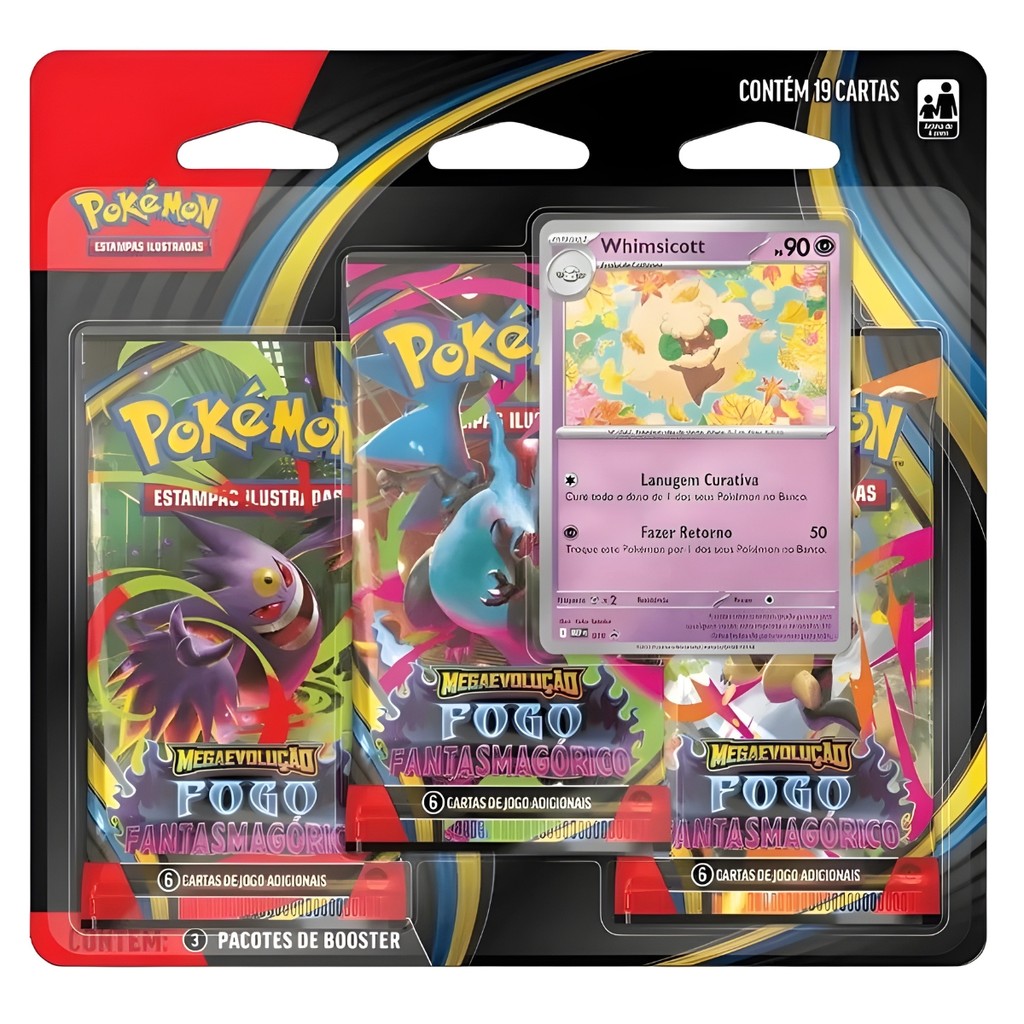 Blister Triplo Fogo Fantasmagórico Whimsicott Pokémon Português - Copag em Oferta na Shopee