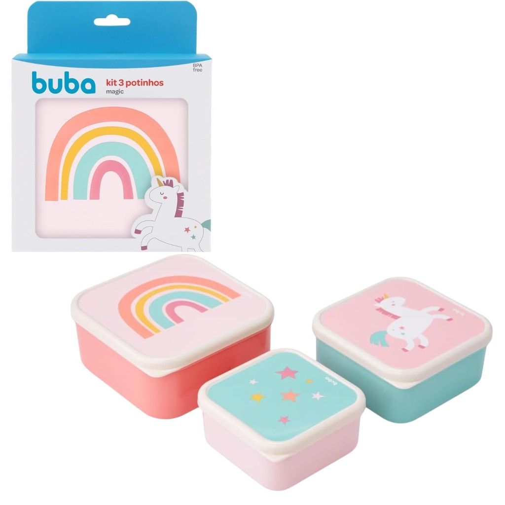Kit Potinhos Unicornio Com 3 Unidades - Buba em Oferta na Shopee