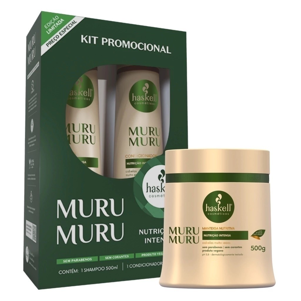 Kit De Tratamento Murumuru Haskell 500g | Nutrição Intensa em Oferta na Shopee