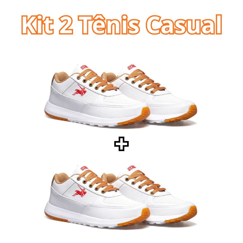 Kit 2 Tenis Sapatenis Casual Masculino Confortavel Promoção