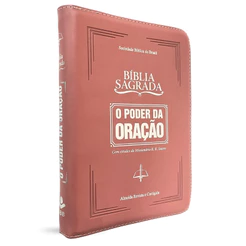 Bíblia | ARC | O Poder Da Oração | Com Estudos | Zíper | Luxo Rosa