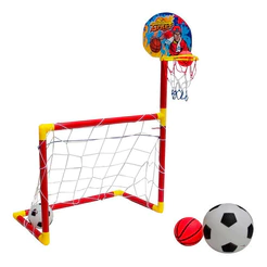 Jogo 2x1 Futebol E Basquete Infantil Com Trava, Rede, Tabela E Bolas Inclusas Importway