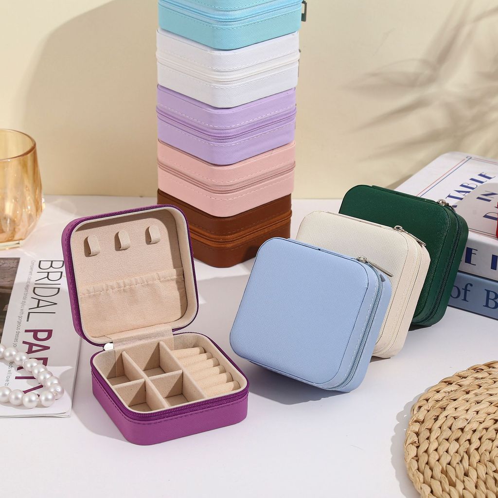 Kit1-4pcsCaixa de joias portátil, bolsa de viagem, caixa de armazenamento, bolsa para anéis, presente requintado