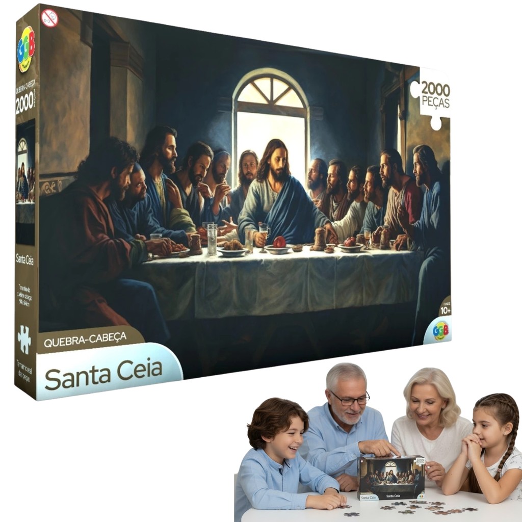 Quebra Cabeça Santa Ceia 2000pçs Grande Jesus Religião Arte em Oferta na Shopee
