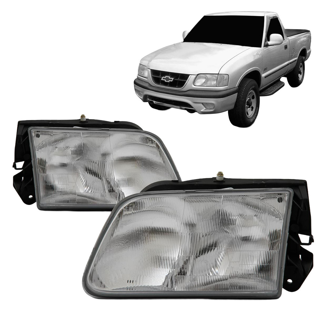 Farol S10 Blazer 95 96 97 98 99 2000 Foco Duplo Cromado
