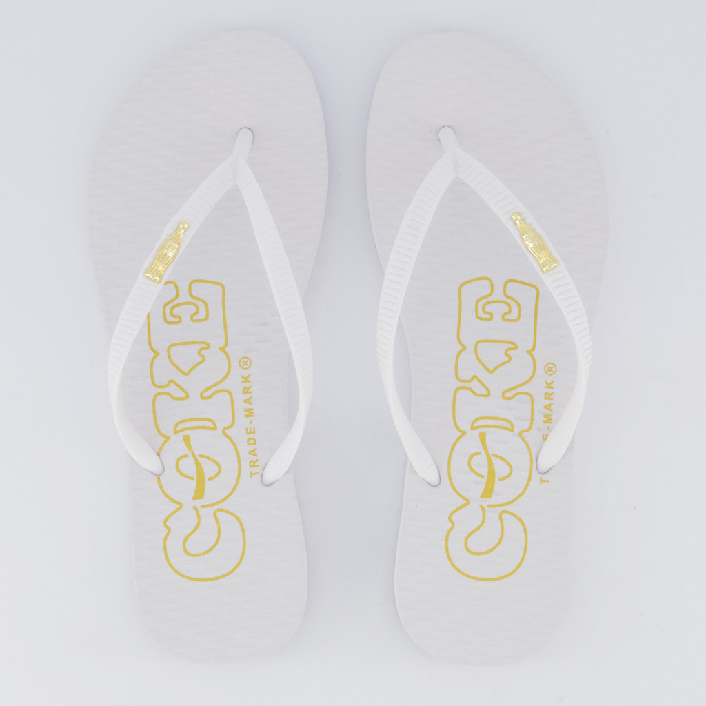 Chinelo Coca Cola Metallic Feminino Branco