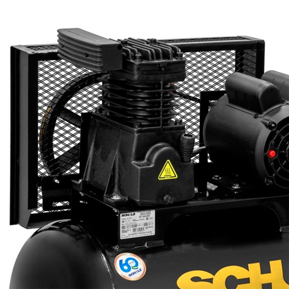 Detalhes do Compressor de ar 10 pés 100L 2 hp 140 lbs monofásico Bravo CSL 10BR/100 Schulz