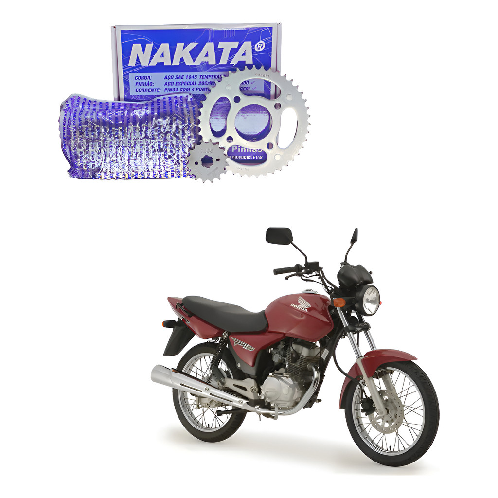 Kit Relação Tração Transmissão Com Retentor Cg 150 Titan Fan 2004 2005 2006 a 2016 Original Nakata