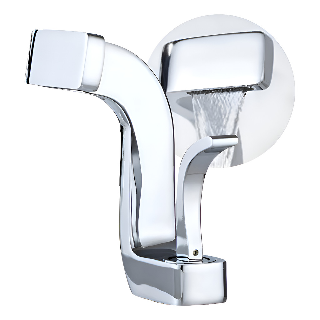 Torneira Moderna Cromada Cascata Água Quente E Frio P/cuba