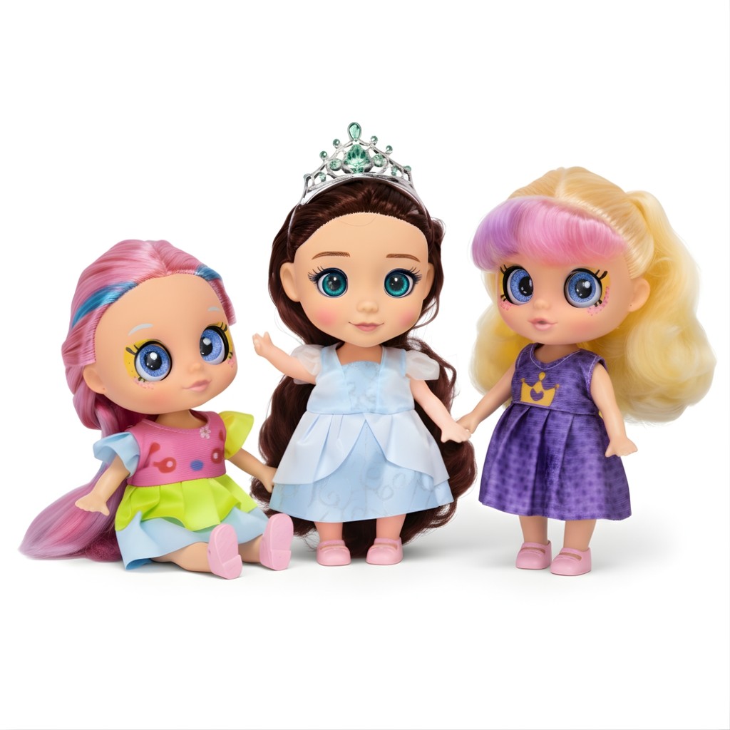 Boneca Infantil Princesas Baby Articuladas Coloridas - Castela