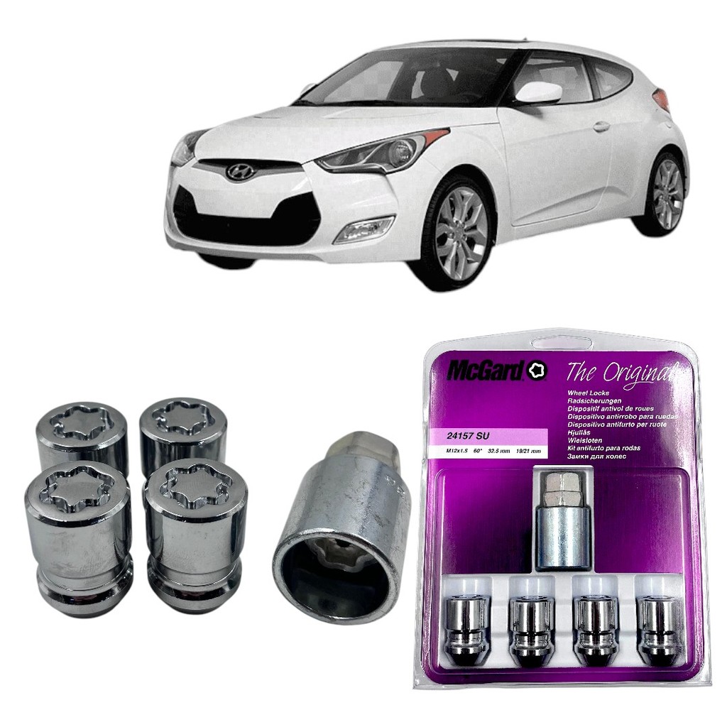 Kit Antifurto Porca Trava Roda Veloster Todos Modelos Mcgard