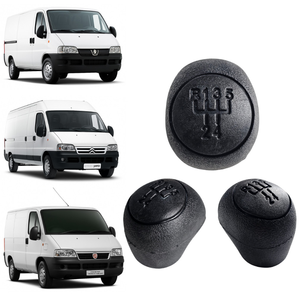Manopla Alavanca Bola De Câmbio Jumper Ducato Boxer 2003/2017 Preta Ré Pra Frente 5 Marchas