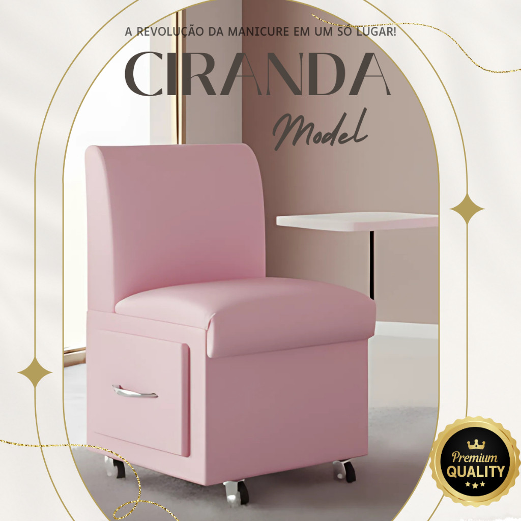 Cadeira Ciranda Rosa bebe Manicure Carrinho Gaveta Móvel Salão Apoio de Mão Esmalte Rodinha em Oferta na Shopee