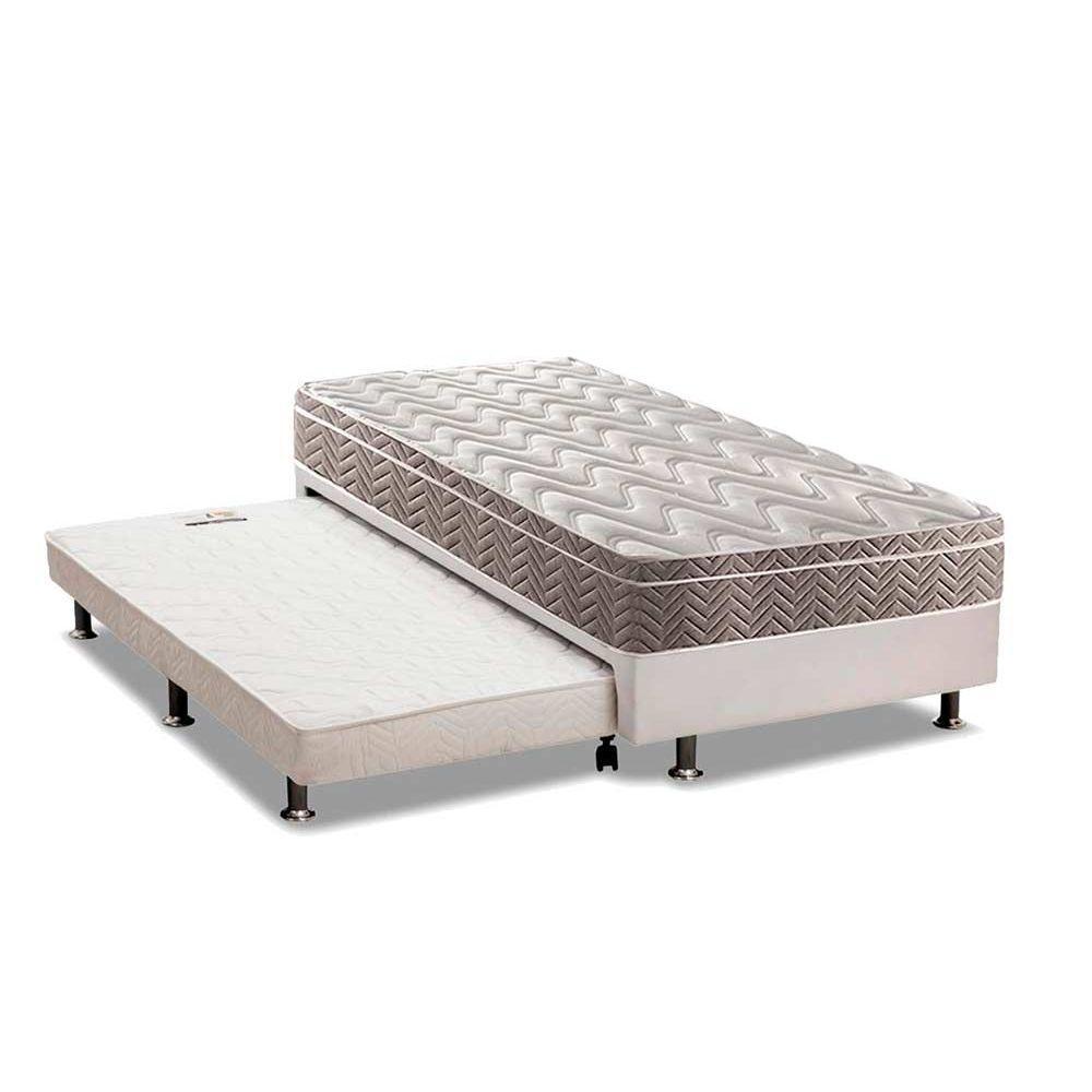 Conjunto Box Solteiro: Colchão Espuma Paropas D33 Confort Ultra Firme + Base CRC Courano White(88x188) em Oferta na Shopee