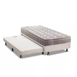 Conjunto Box Solteiro: Colchão Espuma Paropas D33 Confort Ultra Firme + Base CRC Courano White(88x188)