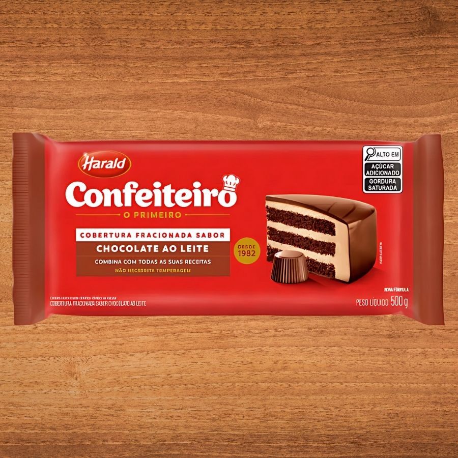 Cobertura em Barra Fracionada Chocolate Ao Leite Confeiteiro - 500g - 1 unidades