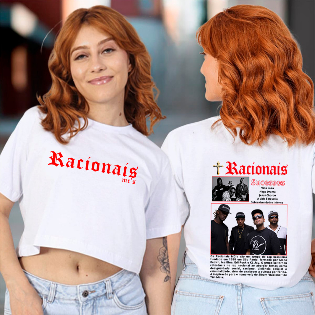 Blusa Cropped Racionais Mcs Minha História Rap Nacional