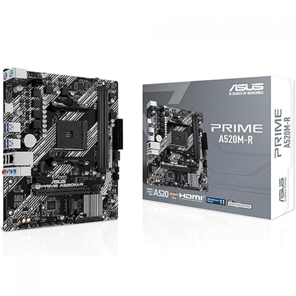 Placa Mãe Asus Prime A520M-R, AM4, DDR4, M.2, Chipset A520, PCie, HDMI