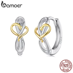 Bamoer Original 925 Brincos De Prata Esterlina Série Amor Ilimitado Design Jóias Presente Feminino