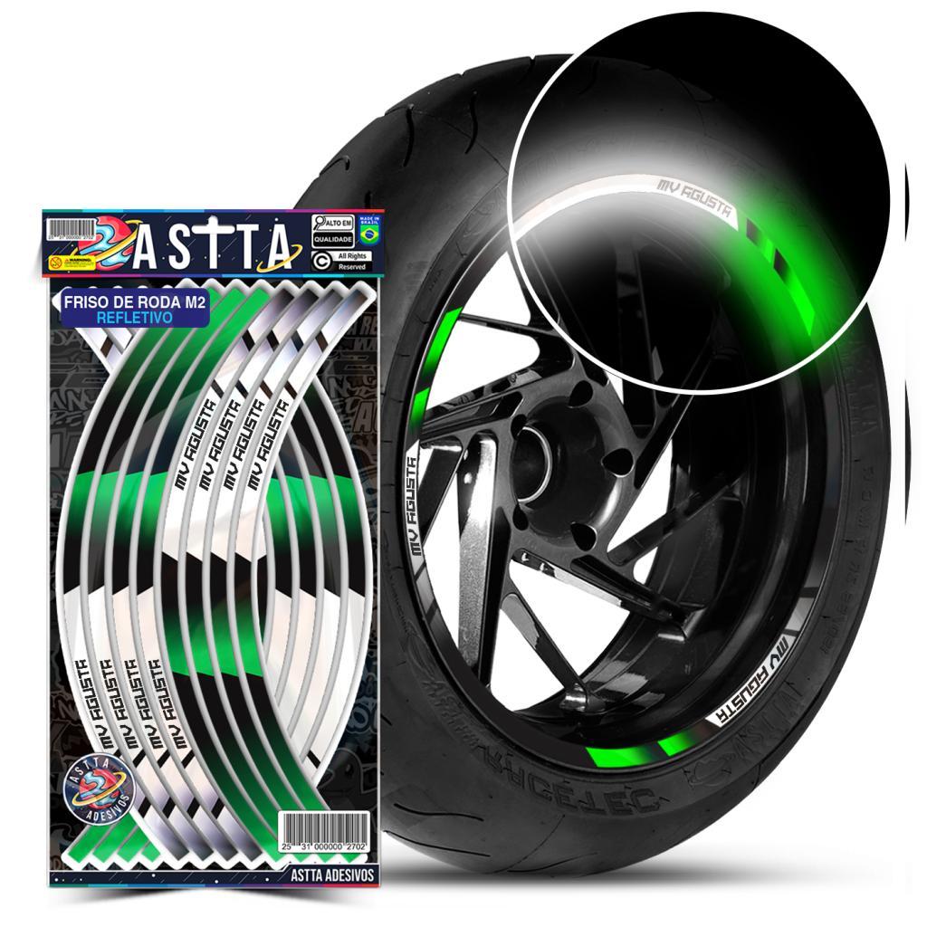 Adesivos Friso de Roda Kit M2 Compativel com MV Agusta Cores Refletivo Aro 13 ao 22 Kit Completo Filete Moto