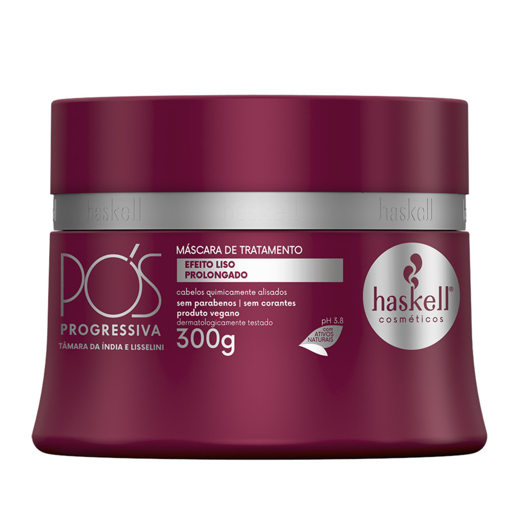 Máscara Pós Progressiva 300ml Haskell | Restauração, Alinhamento e Brilho para Cabelos Alisados Quimicamente em Oferta na Shopee