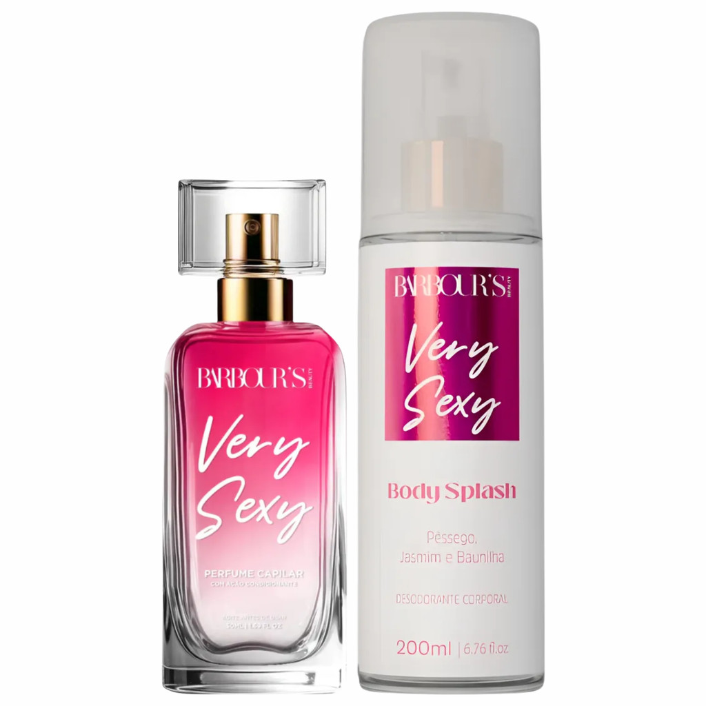 KIT Very Sexy Barbour’s Beauty Perfume Capilar Finalizador 50mL + Body Splash Deo Colônia 200mL