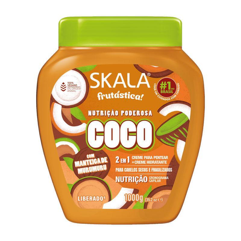 Creme para Pentear + Creme Hidratante Skala Frutástica Nutrição Poderosa Coco 1kg em Oferta na Shopee